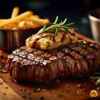 Polik wolowy z kremem z selera i sosem porto